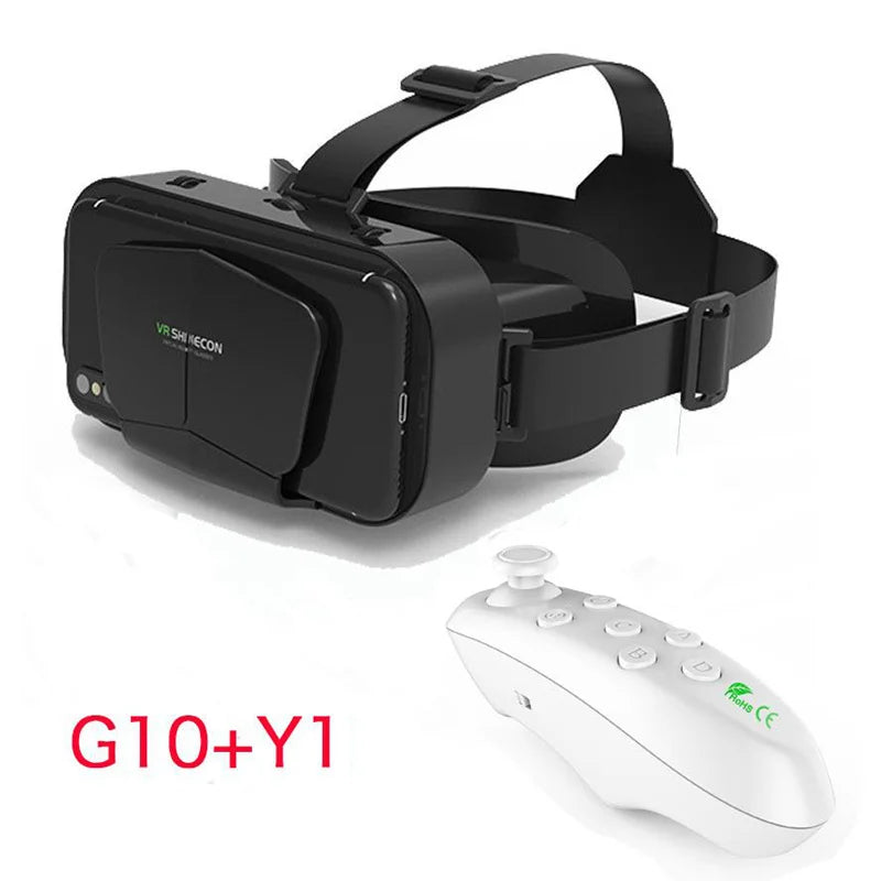 משקפי מציאות מדומה תלת מימדיים של שיאומי G10, מכשיר משקפי קסדה עם עדשות אוזניות עם בקרי משחק, סמארטפון, טלפון סלולרי, משקפי VR ניידים