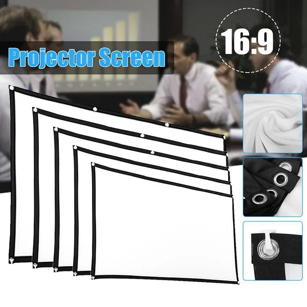 Simple Projector Curtain 150 inch Portable HD Display Screen Home Cinema Theater Movie Home Outdoor Office