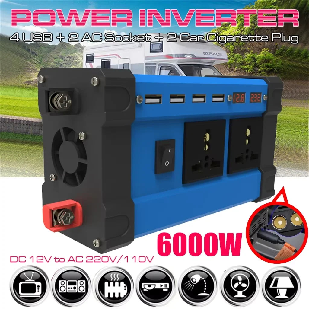 6000W Solar Inverter Kit 600W Solar Panel 100A Charge Controller 220V Off-Grid Power System